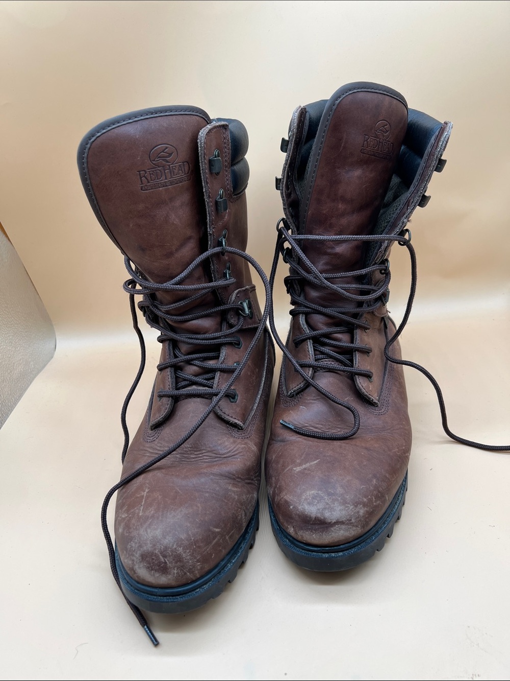 Red Head Mens Brown Leather Lace Up Hiking Boot SZ 12